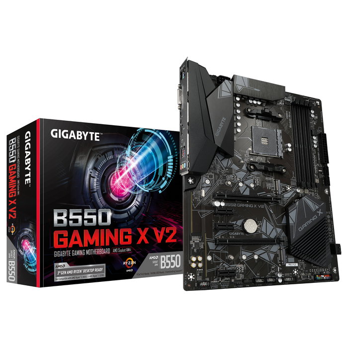 Gigabyte B550 Gaming X V2 Placa Base ATX para AMD Ryzen 5000/3000/4000 Series con Socket AM4, VRM 10+3 Fases, DDR4 hasta 4733 MHz, PCIe 4.0, LAN 1GbE, USB 3.2 Gen 2 Gigabyte B550 Gaming X V2 Placa Base ATX para AMD Ryzen 5000/3000/4000 Series con Socket AM4, VRM 10+3 Fases, DDR4 hasta 4733 MHz, PCIe 4.0, LAN 1GbE, USB 3.2 Gen 2