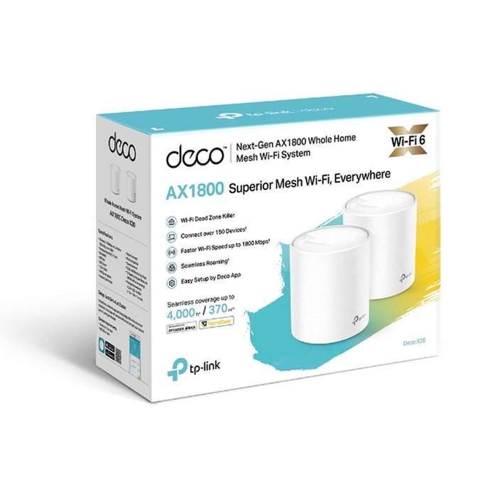 TP-Link Deco X20 AX1800 Sistema de Malla Wi-Fi 6, Pack de 2, Blanco