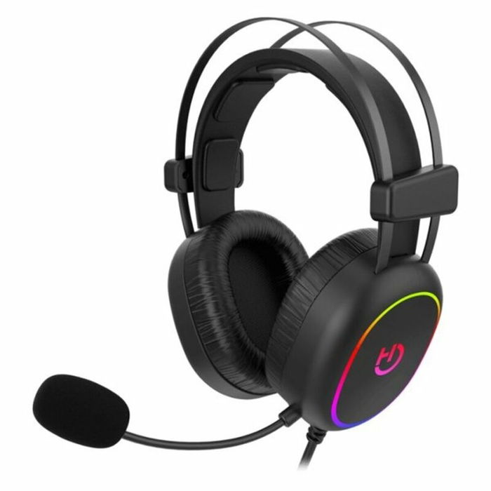 Auricular con Micrófono Gaming Hiditec GHE010003 Negro Rojo Auricular con Micrófono Gaming Hiditec GHE010003 Negro Rojo
