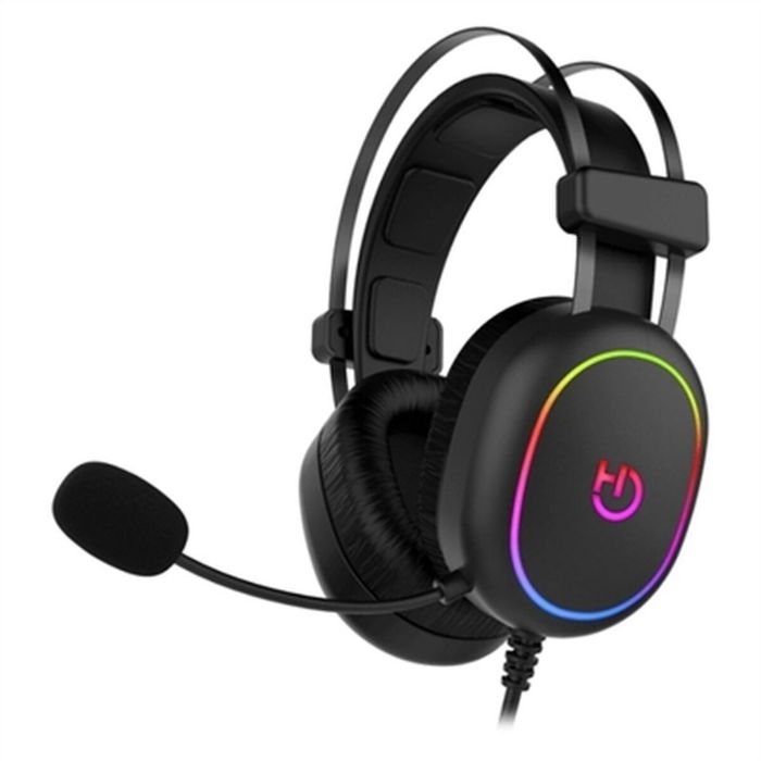 Auricular con Micrófono Gaming Hiditec GHE010003 Negro Rojo Auricular con Micrófono Gaming Hiditec GHE010003 Negro Rojo