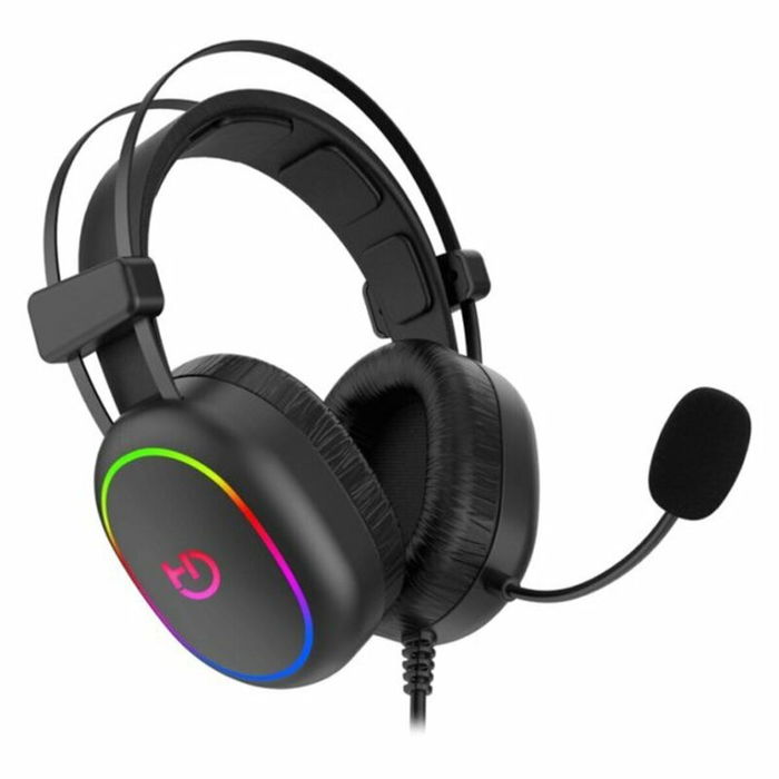 Auricular con Micrófono Gaming Hiditec GHE010003 Negro Rojo Auricular con Micrófono Gaming Hiditec GHE010003 Negro Rojo