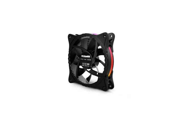 Nox Hummer X-Fan Ventilador para Caja de PC 12 cm 120mm Negro con Iluminación LED ARGB Halo Ring, 1100 RPM, 22 dB, 32 CFM, 1.2 mmH2O