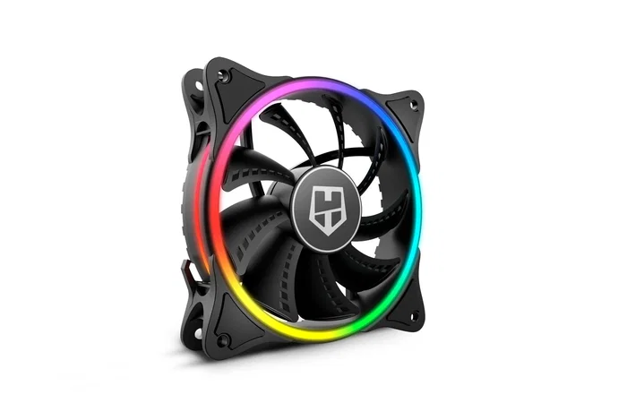 Nox Hummer X-Fan Ventilador para Caja de PC 12 cm 120mm Negro con Iluminación LED ARGB Halo Ring, 1100 RPM, 22 dB, 32 CFM, 1.2 mmH2O