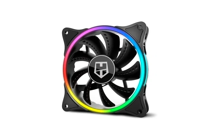 Nox Hummer X-Fan Ventilador para Caja de PC 12 cm 120mm Negro con Iluminación LED ARGB Halo Ring, 1100 RPM, 22 dB, 32 CFM, 1.2 mmH2O