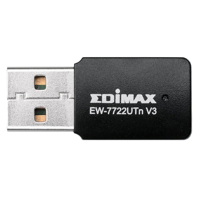 Edimax Adaptador Wi-Fi USB N300, 300 Mbps, Wi-Fi 4 (802.11n), 2.4 GHz, Negro, Plug & Play, para PC y Portátil