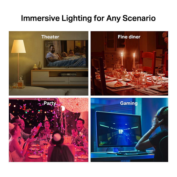 TP-Link L530E Bombilla LED Inteligente, Wi-Fi, Multicolor, Regulable, Casquillo E27, 8.7W, 806lm, Luz Blanca Cálida a Fría TP-Link L530E Bombilla LED Inteligente, Wi-Fi, Multicolor, Regulable, Casquillo E27, 8.7W, 806lm, Luz Blanca Cálida a Fría