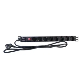 2lan regleta 19 inch 8 schuko interruptor