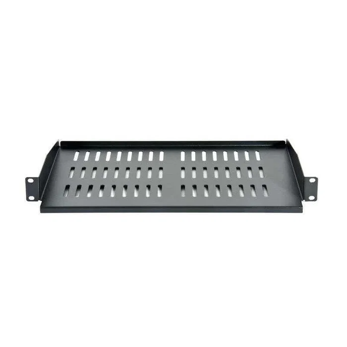 2LAN ARABF1U10R - Bandeja 19" 1U, Soporte de Rack frontal, Profundidad 275mm, Ranuras para Ventilación, Soporta 30Kg, Negro