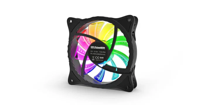 NOX A-Fan Ventilador para Carcasa PC 120 mm Negro ARGB, Ventilador Silencioso con 9 Aspas, Flujo de Aire 32 CFM, Conexión 3-Pin + 4-Pin, 1 Unidad