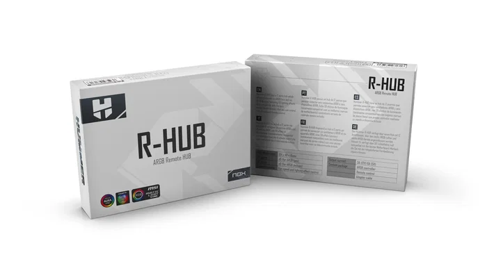 Nox R-HUB Controlador ARGB Universal con Mando a Distancia, Hub 12 Puertos (6x Ventiladores + 6x Dispositivos), Sincronización Mystic Light/RGB/Aura Sync
