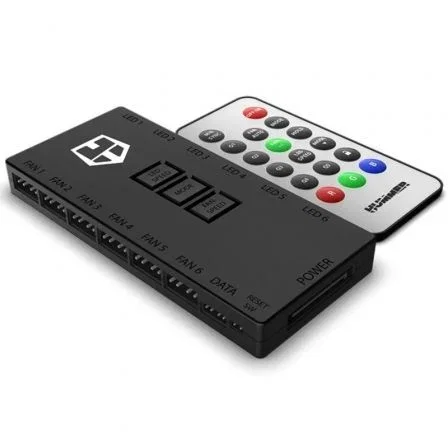 Nox R-HUB Controlador ARGB Universal con Mando a Distancia, Hub 12 Puertos (6x Ventiladores + 6x Dispositivos), Sincronización Mystic Light/RGB/Aura Sync Nox R-HUB Controlador ARGB Universal con Mando a Distancia, Hub 12 Puertos (6x Ventiladores + 6x Dispositivos), Sincronización Mystic Light/RGB/Aura Sync