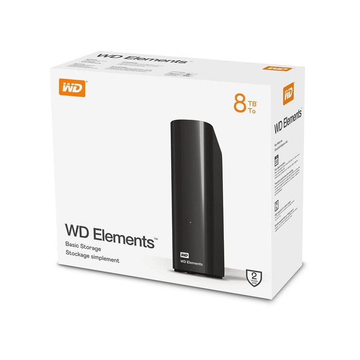 Western Digital Elements WDBWLG0080HBK-EESN 8 TB Negro Western Digital Elements WDBWLG0080HBK-EESN 8 TB Negro