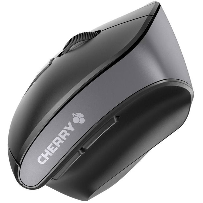 Cherry MW 4500 LEFT - Ratón Inalámbrico USB Ergonómico para Zurdos con Diseño Vertical a 45°, Sensor Óptico 1200 DPI Ajustable, 6 Botones y Nano Receptor para Windows/Mac