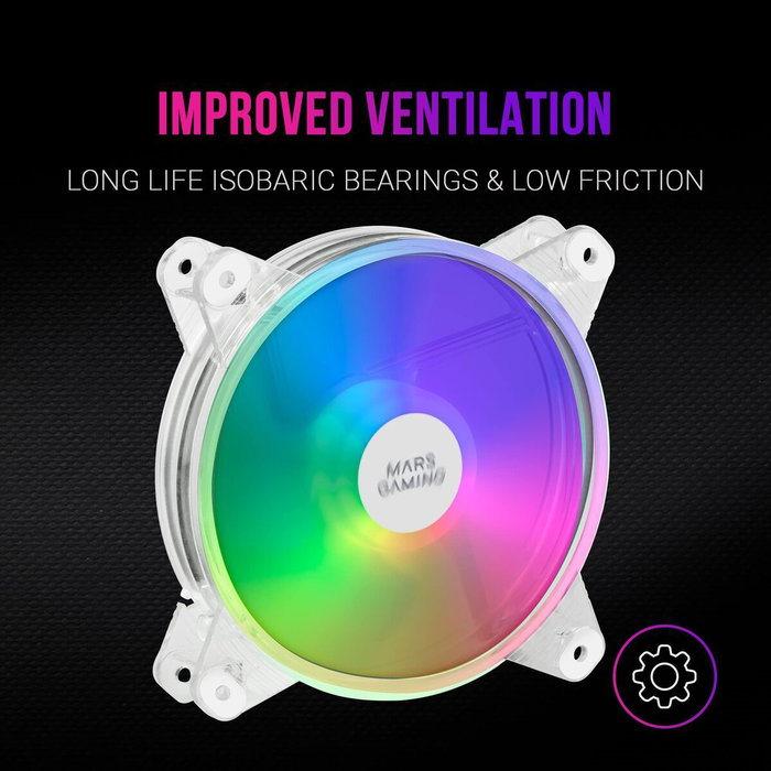 Mars Gaming MFD Ventilador de Caja RGB 12cm Transparente