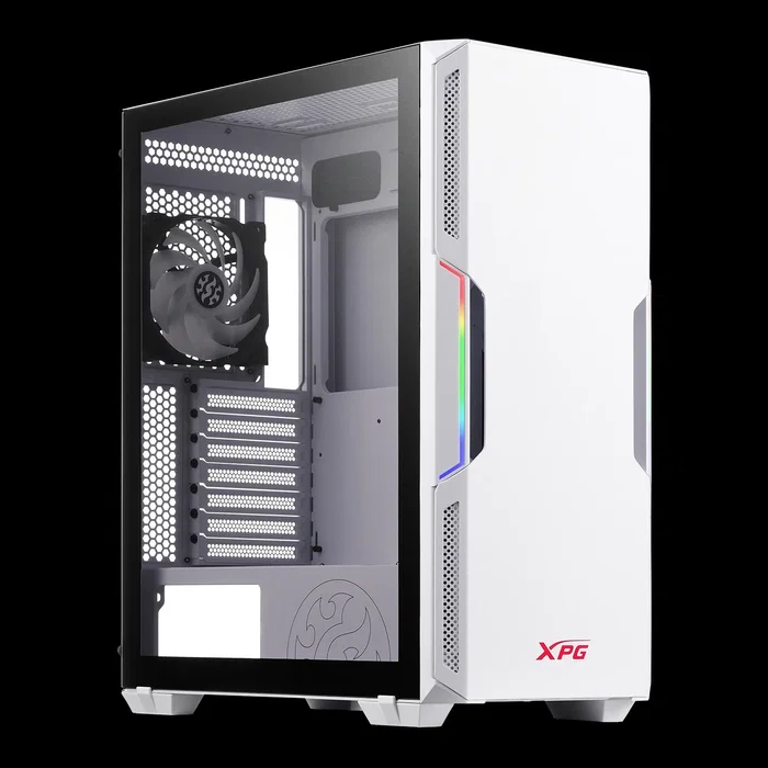 XPG STARKER Torre Media Blanca ATX Panel Frontal ARGB Ventilación Eficiente Compatible VGA Vertical