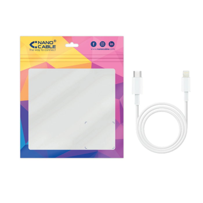 NANO CABLE Cable Lightning a USB-C 1.0m Blanco NANO CABLE Cable Lightning a USB-C 1.0m Blanco