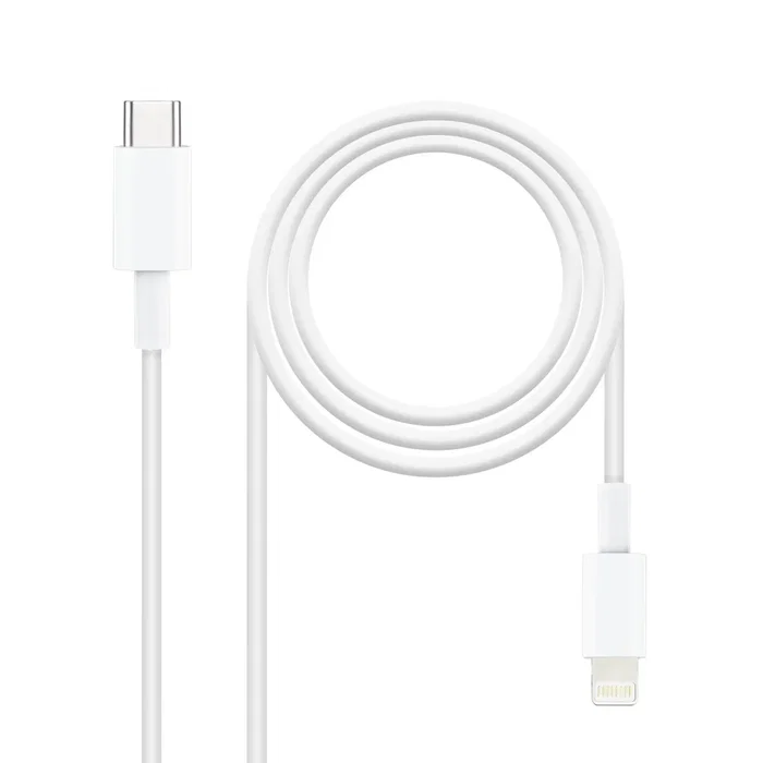 TooQ 10.10.0602 Cable Lightning a USB-C, 2 m, Macho a Macho, Blanco, Compatible con iPhone, iPad - RoHS