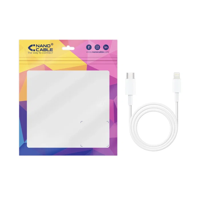 TooQ 10.10.0602 Cable Lightning a USB-C, 2 m, Macho a Macho, Blanco, Compatible con iPhone, iPad - RoHS