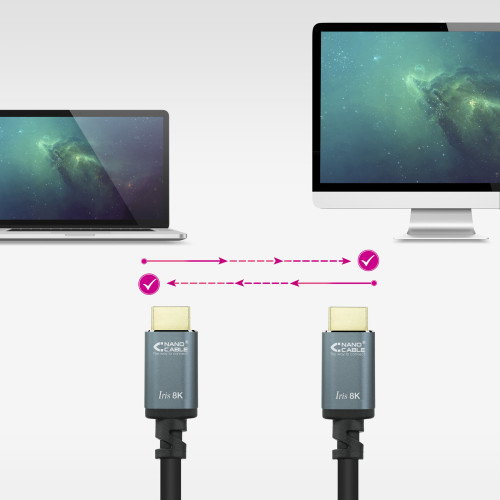NANO CABLE HDMI 2.1 IRIS 8K A/M-A/M Negro 3m NANO CABLE HDMI 2.1 IRIS 8K A/M-A/M Negro 3m