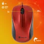 NGS Ratón Óptico con Cable USB Crew, 1200 DPI, Ambidiestro, Rojo - Ideal para Oficina y Portátiles