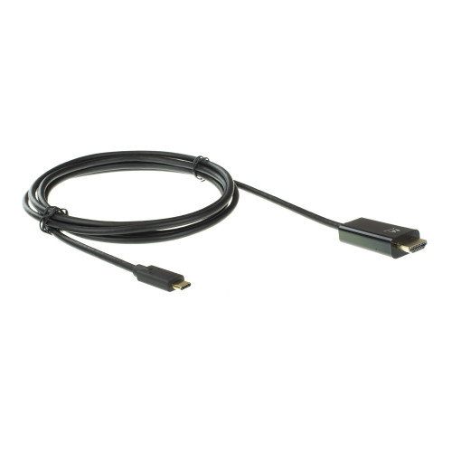 Ewent EW9824 Adaptador de Cable de Video USB-C a HDMI, Tipo A Estándar, Longitud 2 m, Negro