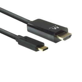 Ewent EW9824 Adaptador de Cable de Vídeo USB Tipo C a HDMI, 2 m, Negro