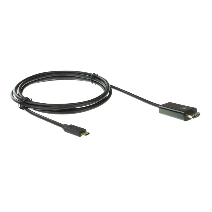 Ewent EW9824 Adaptador USB-C a HDMI Cable 2 Metros Negro - 4K Ultra HD 4096x2160 Pixeles a 60 Hz, Conectores Derecho Macho