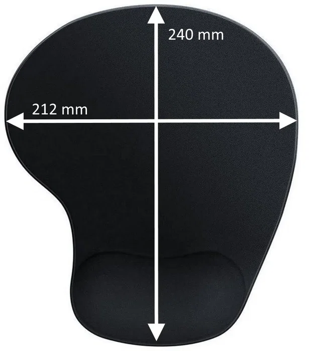 Ewent EW3181 Alfombrilla para Ratón con Gel y Reposamuñecas Ergonómica - Negro, Antiderrapante, Tamaño 212x240 mm