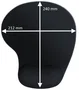 Ewent EW3181 Alfombrilla para Ratón con Gel y Reposamuñecas Ergonómica - Negro, Antiderrapante, Tamaño 212x240 mm