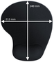 Ewent EW3181 Alfombrilla para Ratón de Gel con Reposamuñecas, Negro