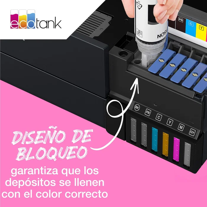 Epson Botella de Tinta T114 Cian 70 ml para EcoTank ET-8500 / ET-8550