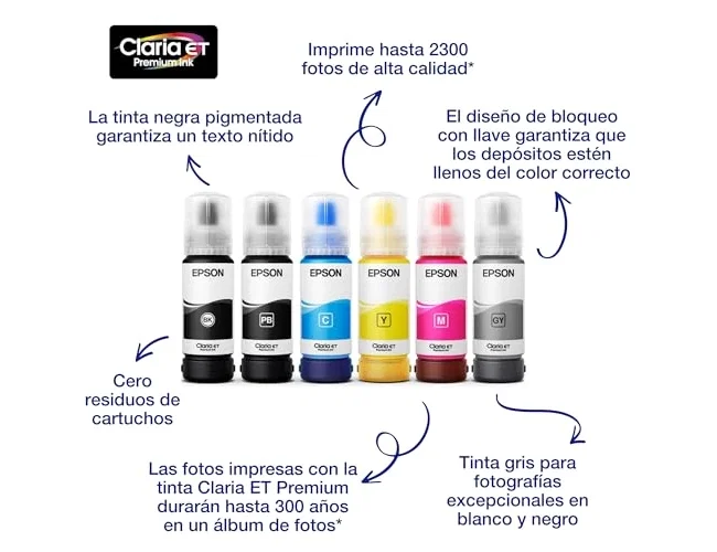 Epson Botella de Tinta Cian 114 de 70 ml para EcoTank ET-8500 / ET-8550