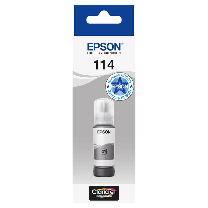 Epson Tinta Botella T114 Gris 70 ml para EcoTank ET-8500 / ET-8550
