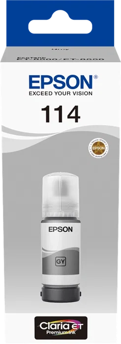 Epson Botella de Tinta T114 Gris 70 ml para EcoTank ET-8500 / ET-8550
