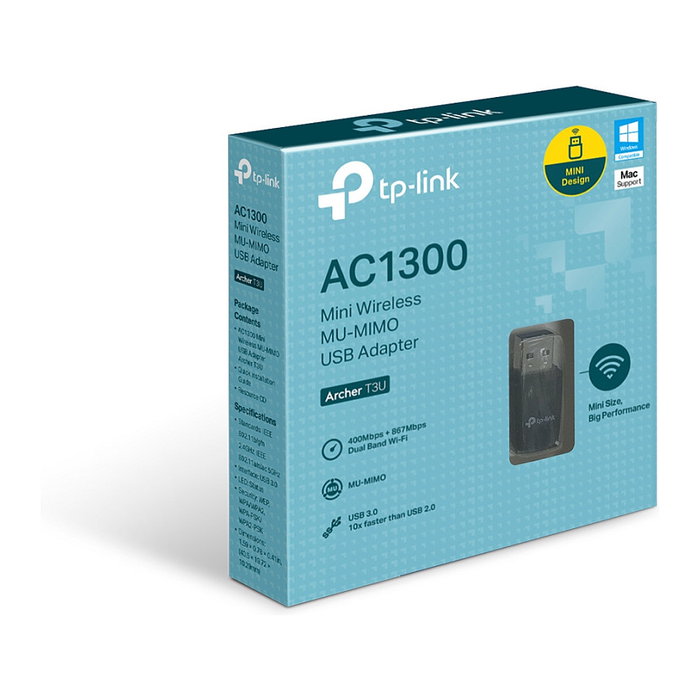 TP-Link Archer T3U Mini Adaptador USB Wi-Fi AC1300 Dual Band TP-Link Archer T3U Mini Adaptador USB Wi-Fi AC1300 Dual Band