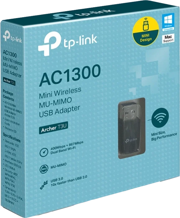 TP-Link Archer T3U Adaptador Wi-Fi AC1300 Dual Band USB 3.0 Mini