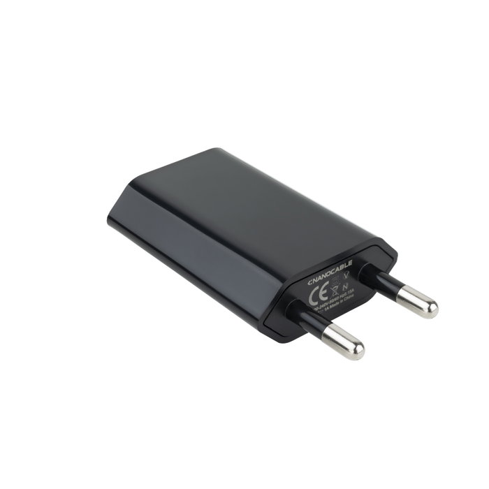 NANOCABLE 10.10.2002, Interior, Corriente alterna, 5 V, 1 A, Negro NANOCABLE 10.10.2002, Interior, Corriente alterna, 5 V, 1 A, Negro