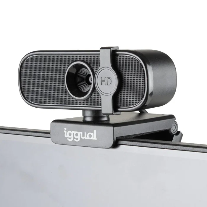 Iggual Webcam WC1080 Full HD 1080p - Cámara USB para Videollamadas con Micrófono Integrado, Plug & Play y Tapa Protectora