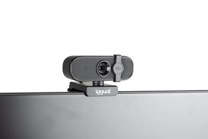 Iggual Webcam WC1080 Full HD 1080p - Cámara USB para Videollamadas con Micrófono Integrado, Plug & Play y Tapa Protectora