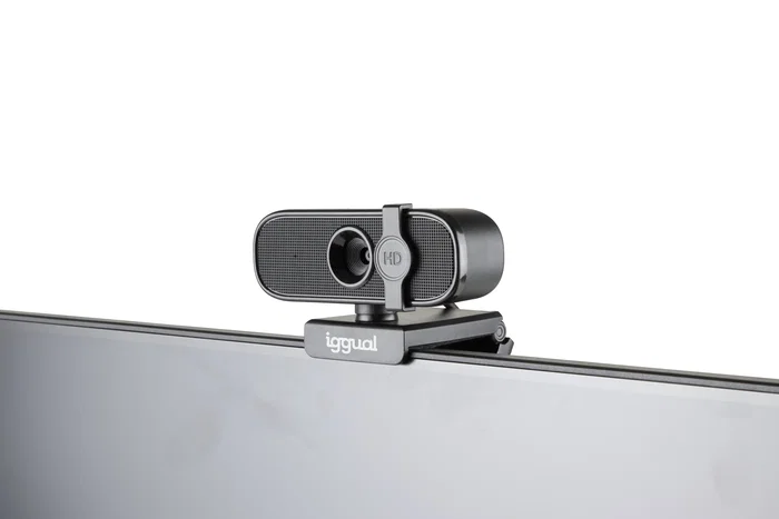 Iggual Webcam WC1080 Full HD 1080p - Cámara USB para Videollamadas con Micrófono Integrado, Plug & Play y Tapa Protectora