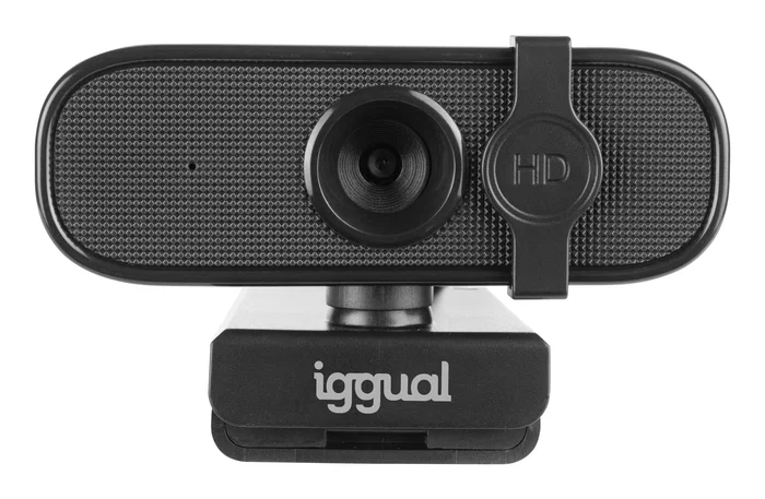 Iggual Webcam WC1080 Full HD 1080p - Cámara USB para Videollamadas con Micrófono Integrado, Plug & Play y Tapa Protectora