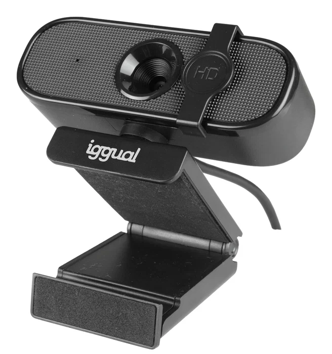 Iggual Webcam WC1080 Full HD 1080p - Cámara USB para Videollamadas con Micrófono Integrado, Plug & Play y Tapa Protectora