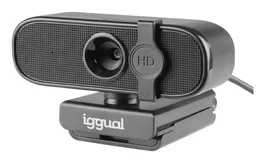 Iggual Webcam WC1080 Full HD 1080p - Cámara USB para Videollamadas con Micrófono Integrado, Plug & Play y Tapa Protectora