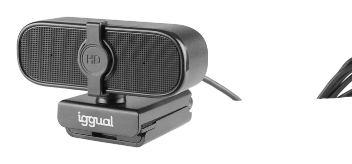 Iggual Webcam WC1080 Full HD 1080p - Cámara USB para Videollamadas con Micrófono Integrado, Plug & Play y Tapa Protectora