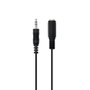 Ewent EC1650 Cable de Audio Estéreo 3,5 mm Macho a 3,5 mm Hembra, 2 m, Negro