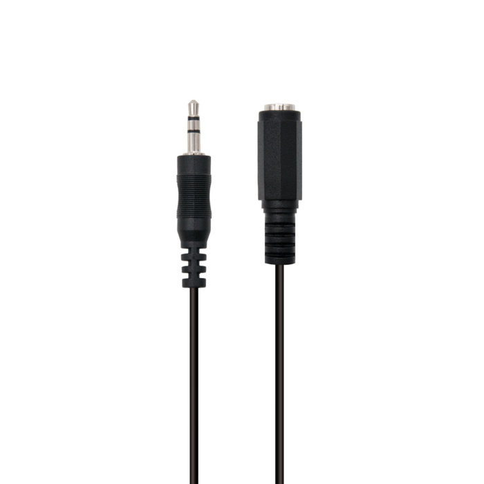 Ewent EC1650 Cable de audio estéreo 3,5mm macho a 3,5mm hembra, 2m, Negro