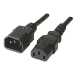 Ewent EC1913 Cable de Alimentación IEC C14 Macho a C13 Hembra, 1.8 m, Negro, para Equipos Informáticos y Servidores