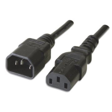 Ewent EW-190200-020-N-P (EC1913) Cable de Alimentación 1.8 m, Conector C14 Macho a C13 Hembra, Negro Ewent EW-190200-020-N-P (EC1913) Cable de Alimentación 1.8 m, Conector C14 Macho a C13 Hembra, Negro