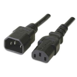 Ewent EW-190200-020-N-P Cable de Alimentación C14 a C13, 1,8 m, Negro