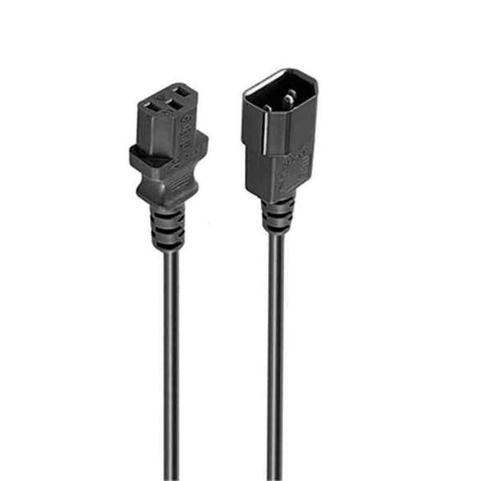 Ewent EW-190200-020-N-P Cable de Alimentación C14 a C13, 1,8 m, Negro